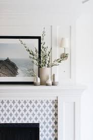 White And Gray Fireplace Tiles Design Ideas