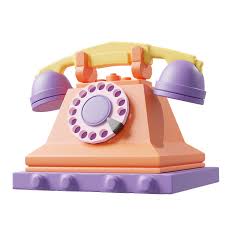 Retro Phone 3d Icon In Png