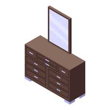 Bedroom Mirror Furniture Icon Isometric