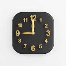 Gold Modern Wall Clock Icon 3d