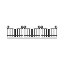 Wrought Iron Fence Gate Silhouette