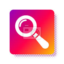 White Magnifying Glass Icon Isolated On