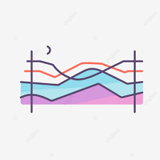 Graphs With Some Colored Lines Vector