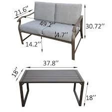 Metal Outdoor Loveseat And Teapoy Patio