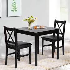 Wooden Dining Table Set With 2 Chairs