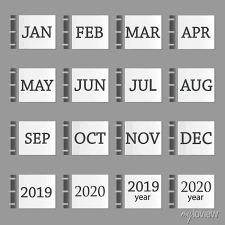 Calendar Month Set Icon 2019 And 2020