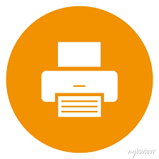 Printer Icon Orange Wall Stickers
