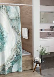 Geode Crystal Shower Curtain Blue