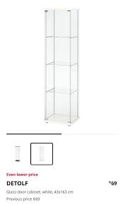 Ikea Detolf Glass Cabinets Furniture