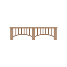 Wood Bridge Icon Flat Vector Rope