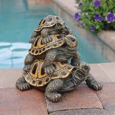 Design Toscano Three S A Crowd Stacked Turtle Statue