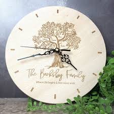 Personalised Engraved Wooden Wall Clock