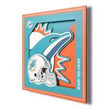 Nfl Miami Dolphins 3d Logo Series Wall