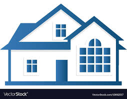 Isolated Abstract Blue Color House