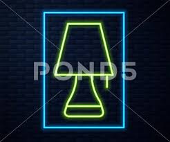 Glowing Neon Line Table Lamp Icon