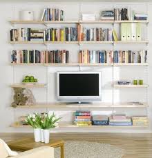 Living Room With Beautiful Wall Shelves