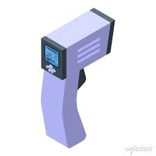 Gun Digital Thermometer Icon Isometric