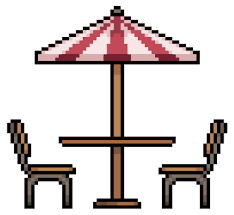 Pixel Art Table With Umbrella Beach