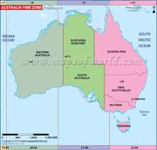 Australia Time Zone Map Cur Local