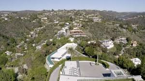 Aerial Shot Of Famous Mega Mansion On