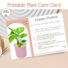 Golden Pothos Care Guide Printable