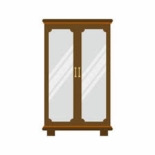 Old Wardrobe Vector Art Icons And