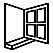Open House Window Icon Outline Style