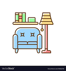 Living Room Furniture Rgb Color Icon