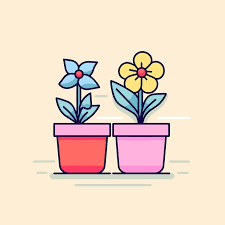Flowers In A Flat Icon Vector Ilration