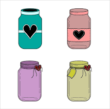 Vector Set Of Cute Mason Jar Design