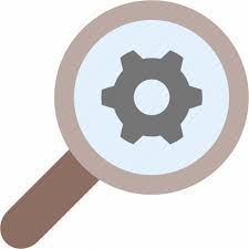 Cog Gear Magnifying Glass Search