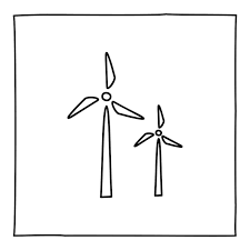 Vector Doodle Windmill Icon Or Logo