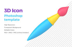 Paint Brush 3d Icon Graphic By