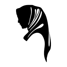 Vector Silhouette Image Of Muslim Woman
