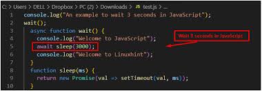 how to wait for x seconds in javascript
