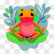 Colorful Frog Ilration Png