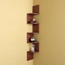 Corner Wall Shelf Zigzag Shape 5 Curved