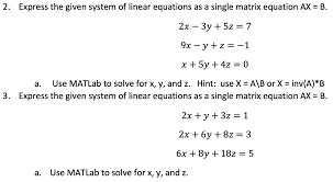 Single Matrix Equation Ax B
