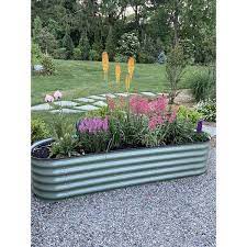 Vego Garden 17 In Tall 6 In 1 Modular Metal Raised Garden Bed Kit Olive Green