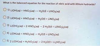 Nitric Acid With Lithium Hydroxide