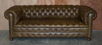 Vintage Chesterfield Olive Green