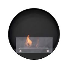 Black Bio Fireplace In A Round Design