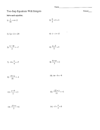 Two Step Equations Worksheet Multi