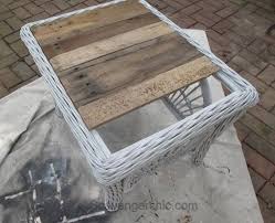 Glass Tabletop With A Rustic Wood Tray