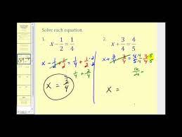 Two Step Equations Involving Fractions