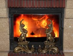 Gold Bronze Griffins Fireplace Andirons