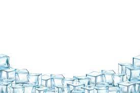 Blue Ice Cubes On White Background Cold