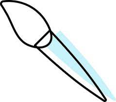Paint Brush Icon In Cyan And White