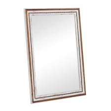 Brown Wall Mirror With Beading Accents
