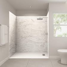 Solid Composite Stone Alcove Shower Kit